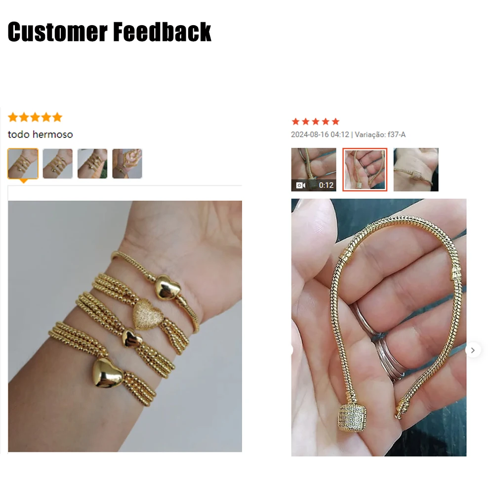 FLOLA Gold Silver Color Snake Chain Bracelets for Women DIY Bracelets Making Dainty Jewelry brtf37