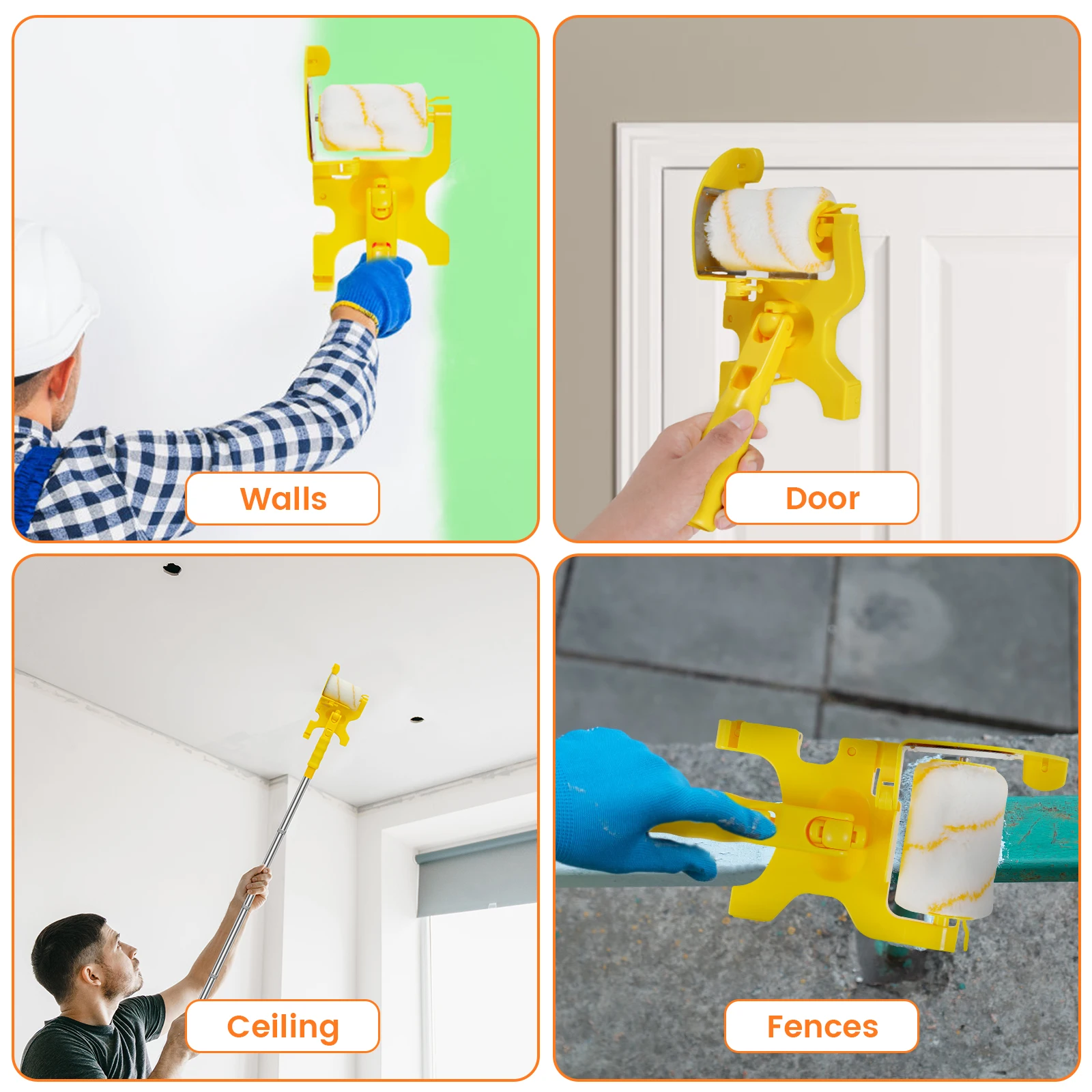 1/3 sets Paint Edger Roller Brush Hand-held Clean-Cut Paint Edger Roller Brush Portable Wall Paint Edger Tool for Door Window