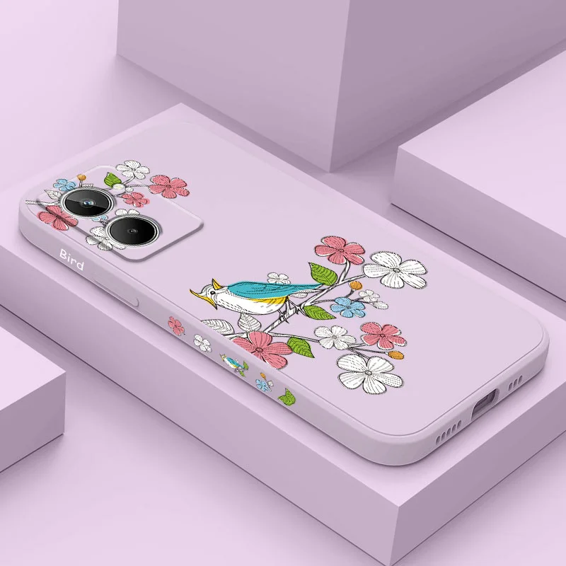 Bird Branches Case For OPPO Realme 11 10 10T 9 9i 8 8i 7 Pro Plus C31 C30 C35 C11 C12 C15 C20 C21Y C25 S 4G 5G 2021 2020