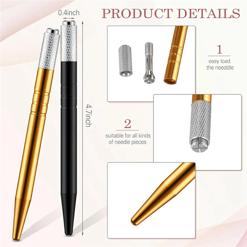 50 Count Microblading Pens Manual Eyebrow Pencils Microblading Supplies Aluminum Microblading Hand Tools For Cosmetics Durable B