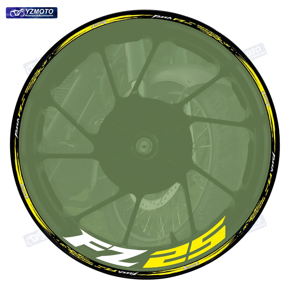 

Motorcycle Accessories Sticker For FAZER FZ25 Front Rear 17 Inch Wheel Hub Racing Decal Reflective Rim Tape Decorate Stickers