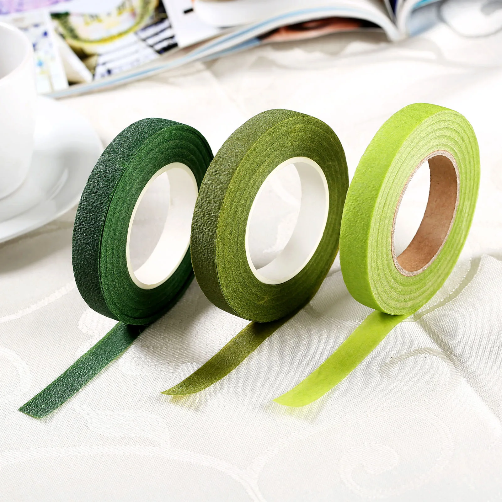 30 yard Self-adhesive Tape Florist Stem Tape Wire Floral Work Resealable Elastic Tape Wrap Stem Garland Wreaths Dia 12mm