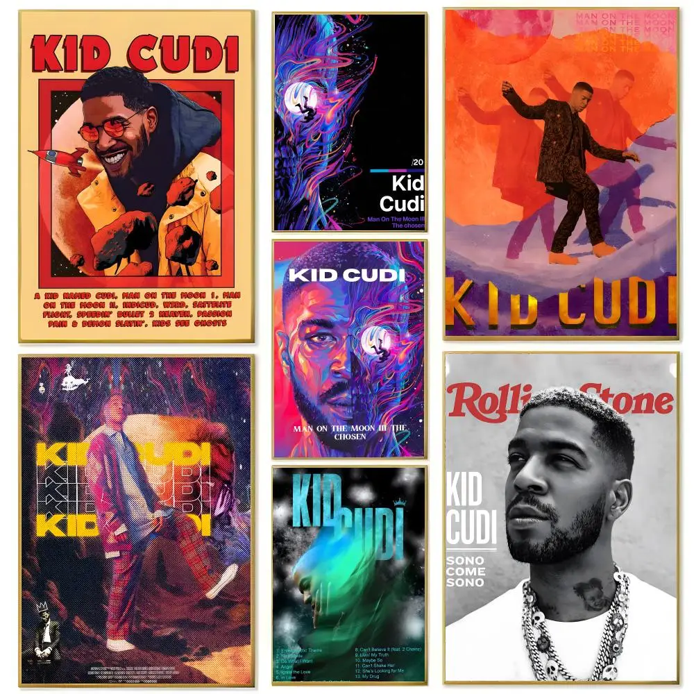 Rapper K-Kid C-Cudi Poster, Wandkunstdruck, geeignet für Wohnzimmer, Schlafzimmer, Bar, Salon, Heimdekoration, Geschenk