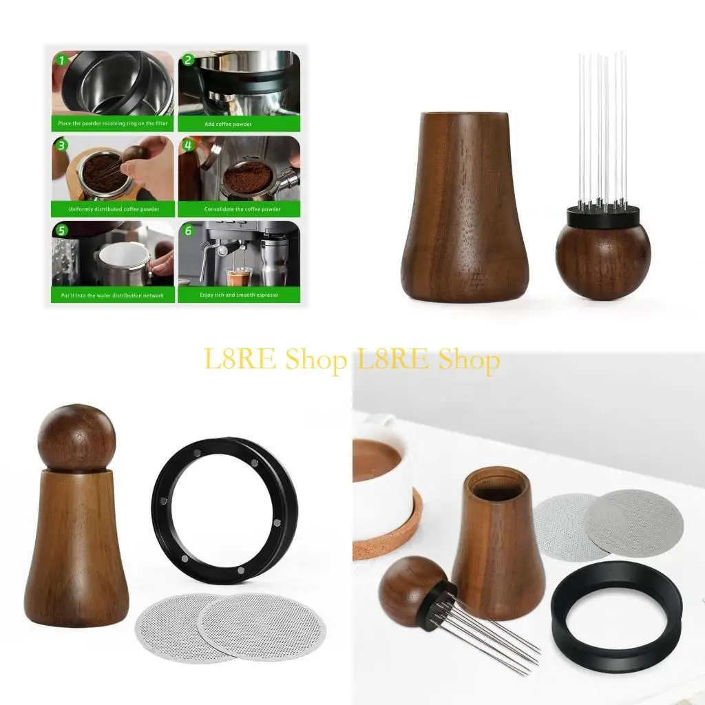 

L8RE Игла для трамбовки с магнитными кольцами Набор инструментов для раздачи эспрессо для кофе