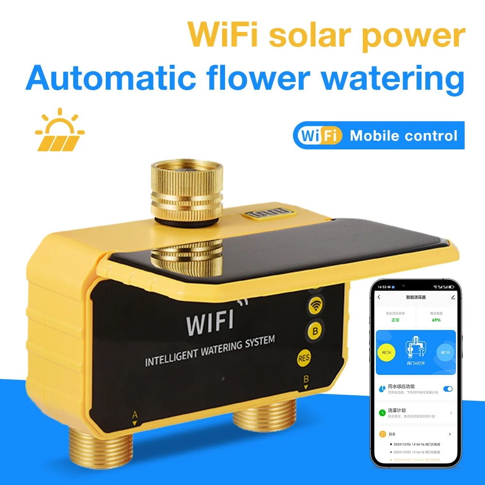 

Автоматическая система полива с 1/2/4 выходами, солнечный таймер для полива, умная автоматическая система орошения для сада, уличный кран-клапан