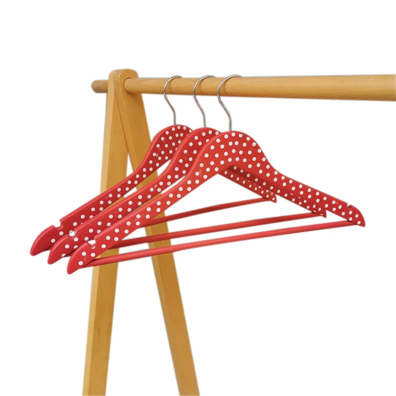 

Solid Wood Wooden Clothing Store Home Wardrobe Counter Hanger Featured Red Clothes Hanger Fashion Festive