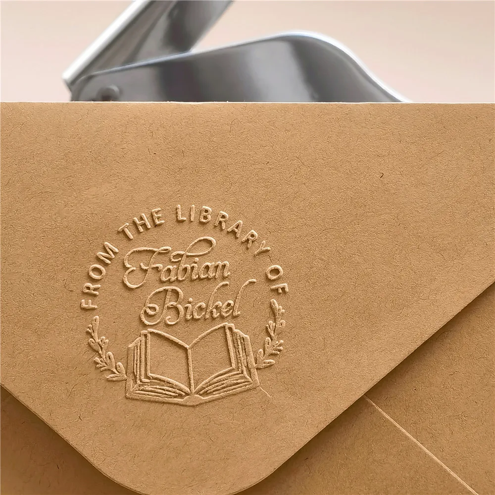 Design Your Own company logo / Embosser Stamp / Custom Embosser Seal for Wedding letter initials Personalized Library Seal stamp