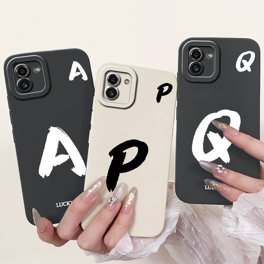 Para Samsung Galaxy A03 A03s funda SM-A035F SM-A037F Linda funda con letras de la suerte carcasa de silicona suave para Samsung A03 Core A03s Fundas