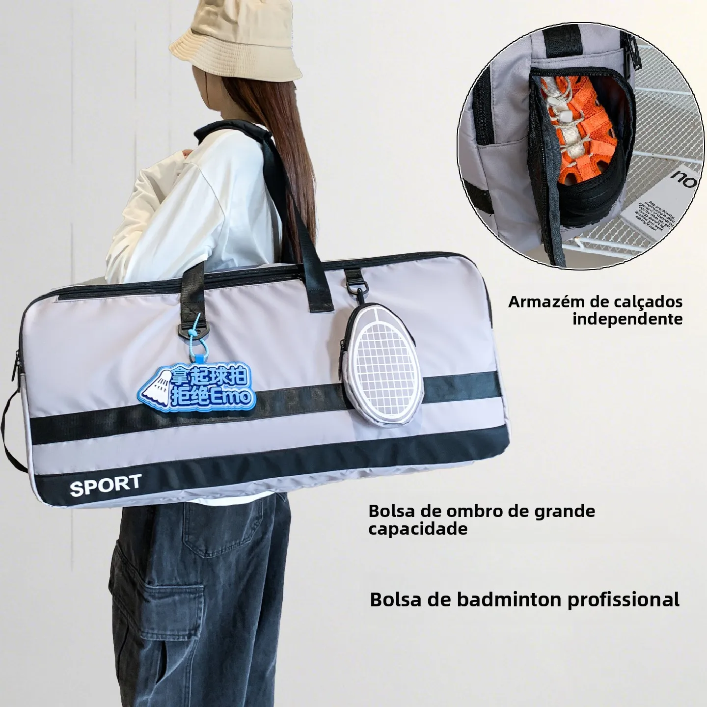 high-aesthetic-sports-badminton-bag-large-capacity-storage-single-shoulder-tennis-racket-dry-wet-separation-with-shoe-handbag