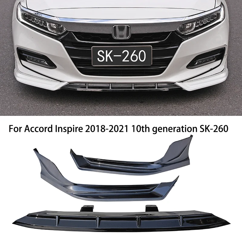 

For Accord Inspire 2018-2021 10th generation SK-260 Car Front Bumper Front Lip Splitter Spoiler Body Exterior Guard Decoration