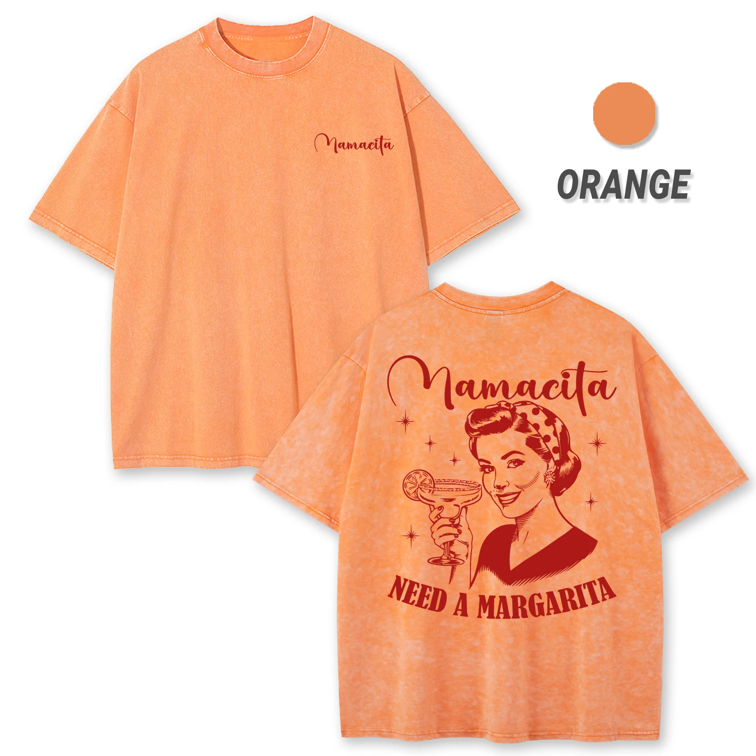 

Mamacita Needs A Margarita Pattern Мужская стираная футболка Летние свободные хлопковые топы с короткими рукавами и круглым вырезом Повседневные футболки в стиле хип-хоп