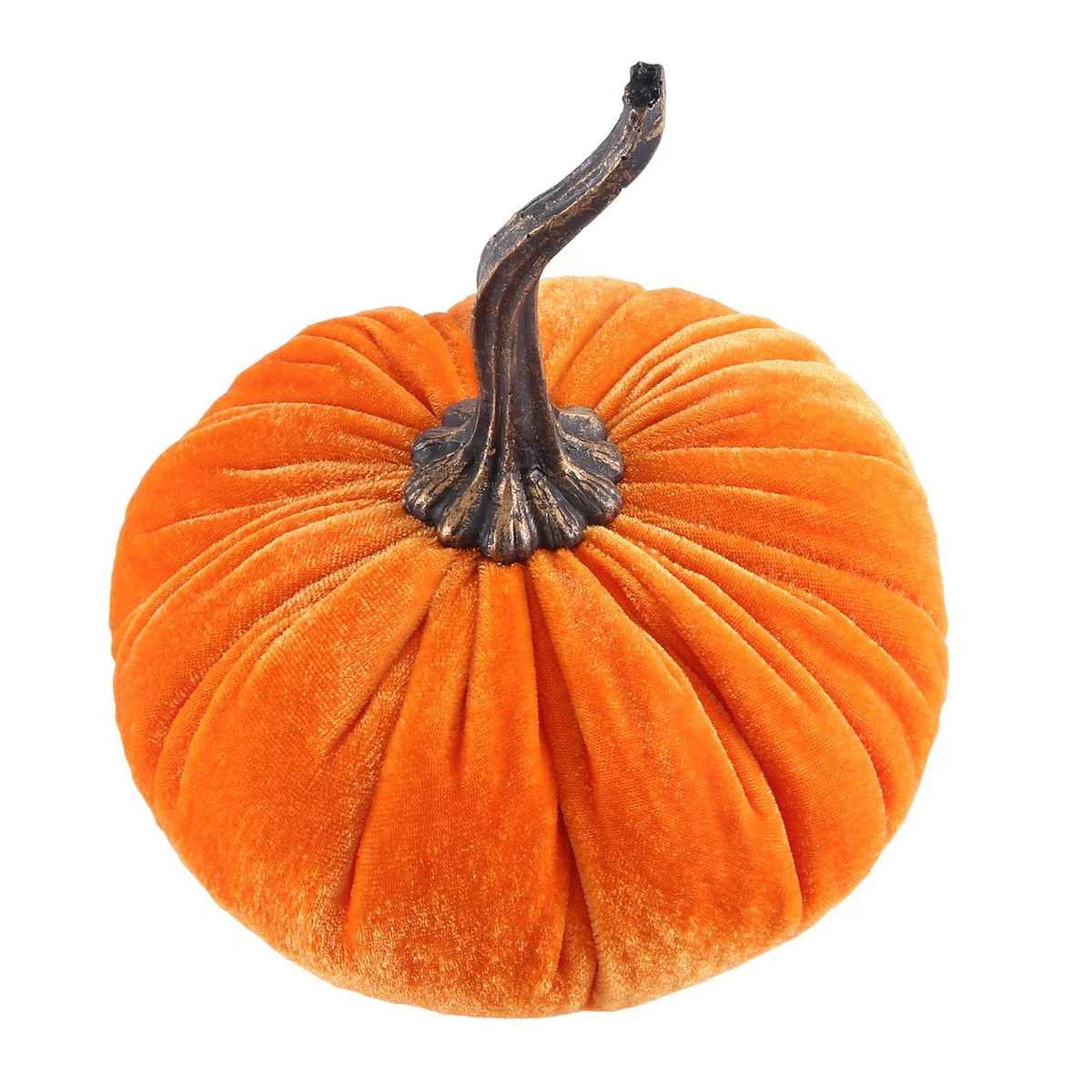 Large Velvet Pumpkins for Decorating,Handmade Artificial Harvest Pumpkins,Fall Halloween Thanksgiving Home Decor(Orange)