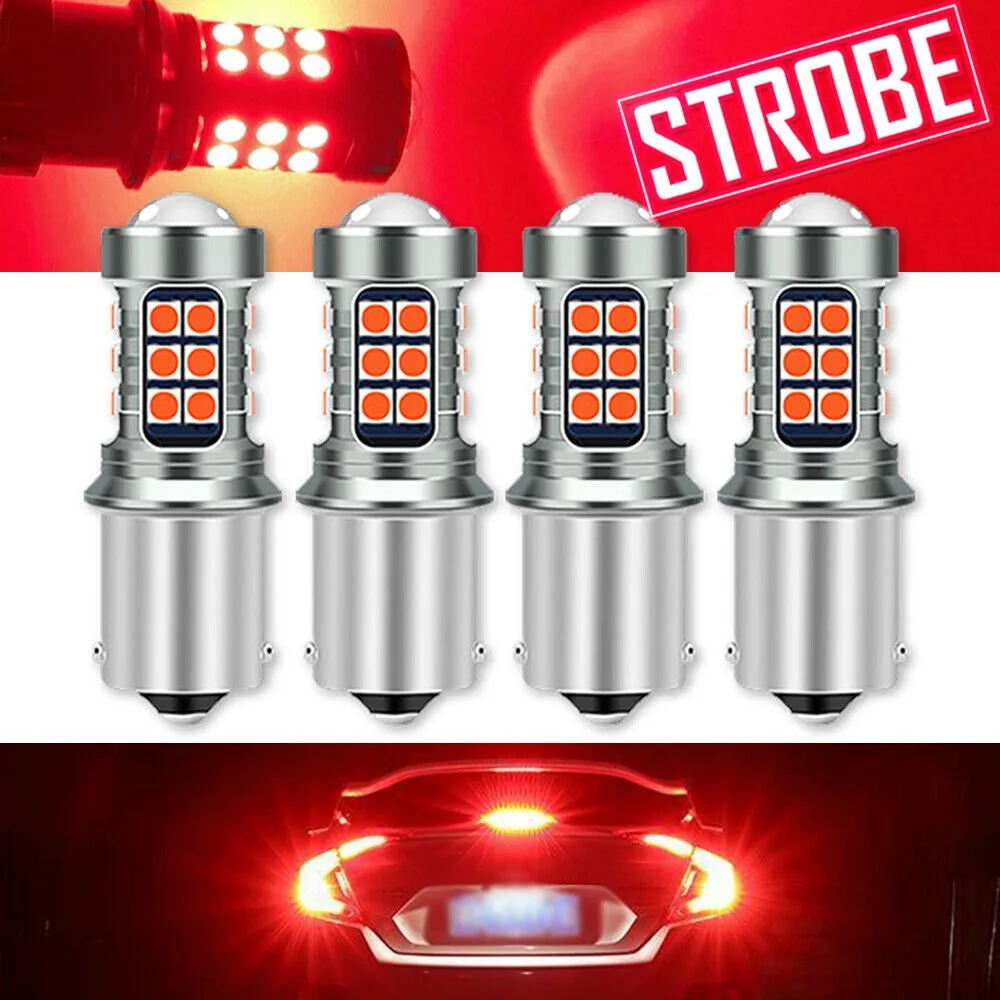 4X P21W BA15S LED 1156 7506 BAY15D 1157 P21/5W LED Bulbs Super Bright Car Lights Red White Brake Lights Reverse Lamp DRL