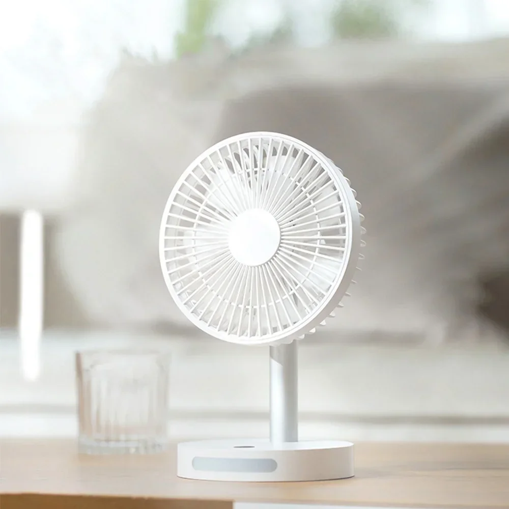 

2024 New Mini USB Rechargeable Table Fan 5 Speeds Portable Desktop Table Air Cooling Fan Powered By USB Strong Wind USB Desk Fan