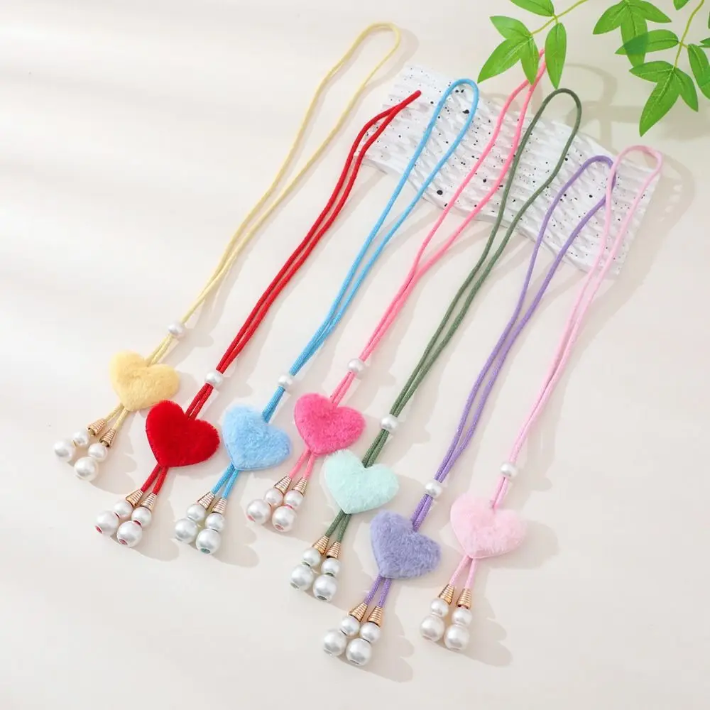 Gifts Heart Curtain Tieback Faux Pearl Tassel Adjustable Loop Curtain Holdback Multicolor Rope Drapery Tieback Bedroom