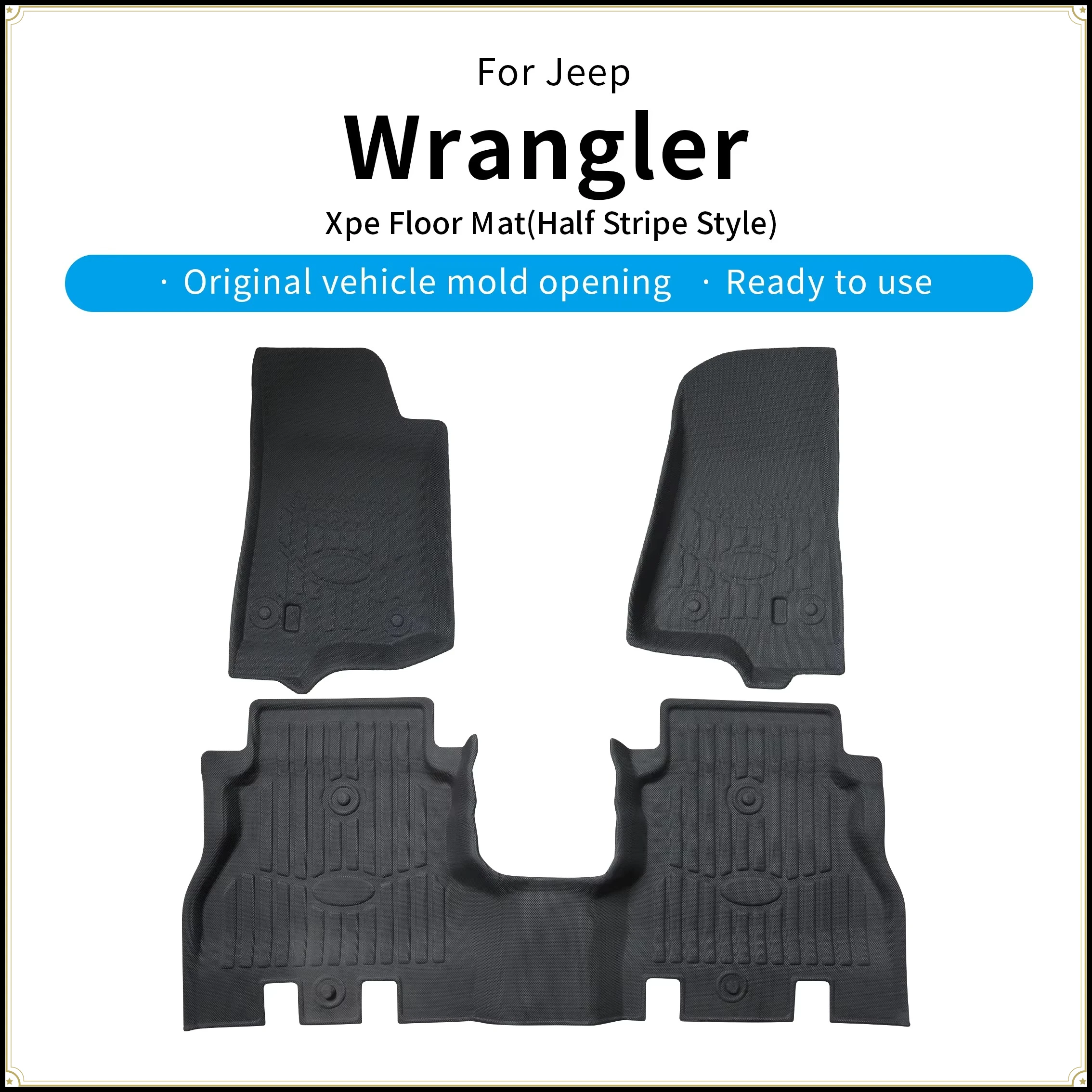 Suitable for Jeep Wrangler – XPE car mats, waterproof and dustproof easy to clean with a precision-fit design car floor mat