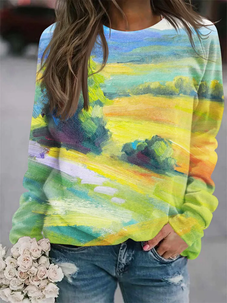 Vlinder Patroon Sweatshirts Cowboy 3D Print vrouwen O-hals Raglanmouwen Hoodies Y2k Truien Harajuku Tops Vrouw Kleding