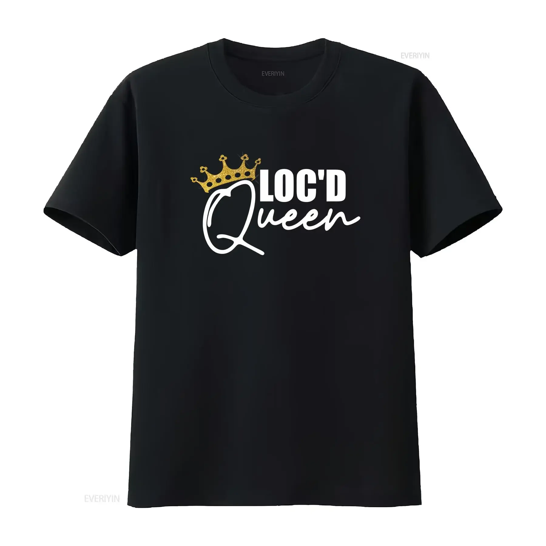 تي شيرت Loc'd Queen مبيض Loc Love ملابس الشارع الهيب هوب مقاس الموضة للرجال والنساء عتيق مغسول مريح قليلاً