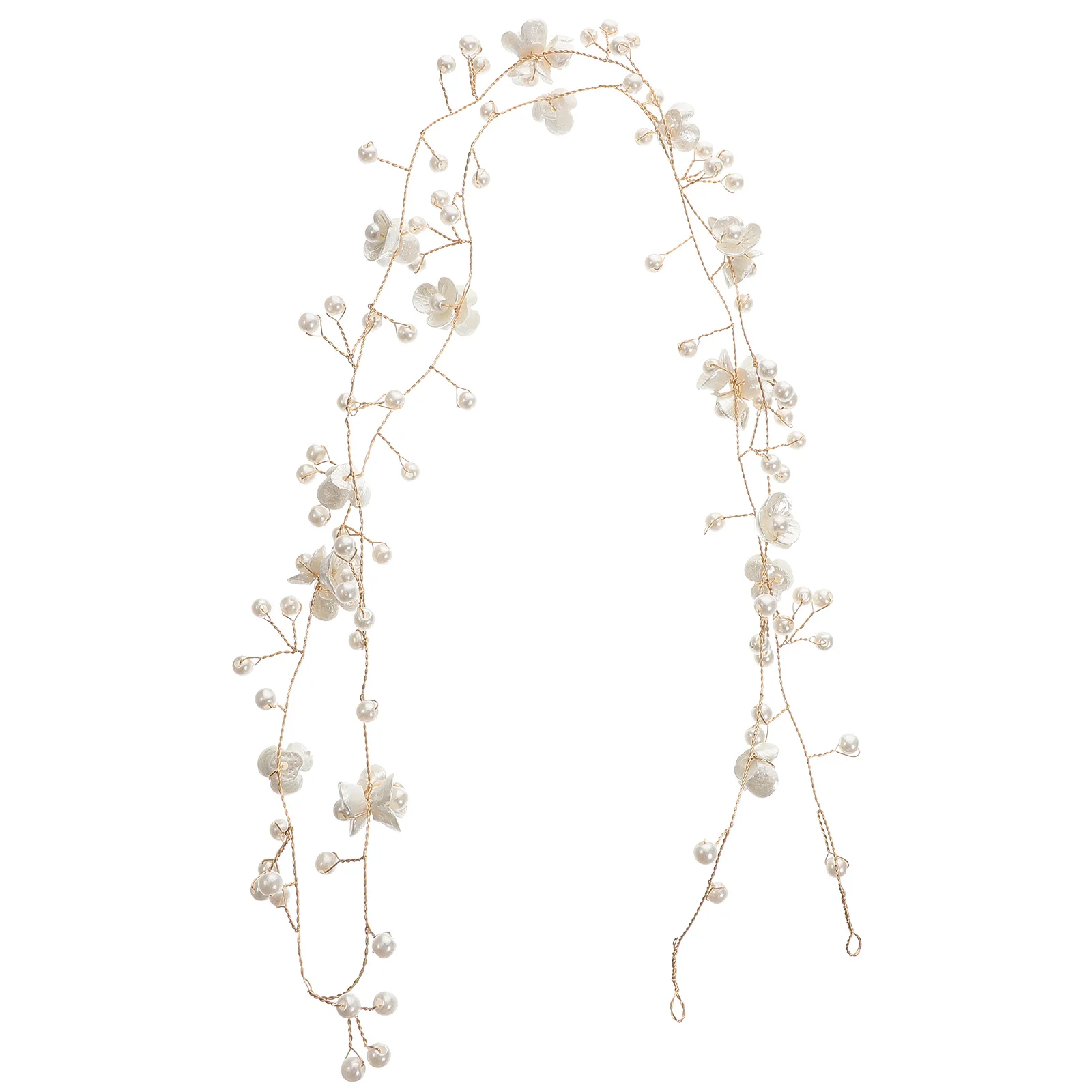 

Elegant Bridal Headband Pearl Flower Design Rhinestone Hairband Wedding Decoration Lightweight Durable Woman Hair Accessory