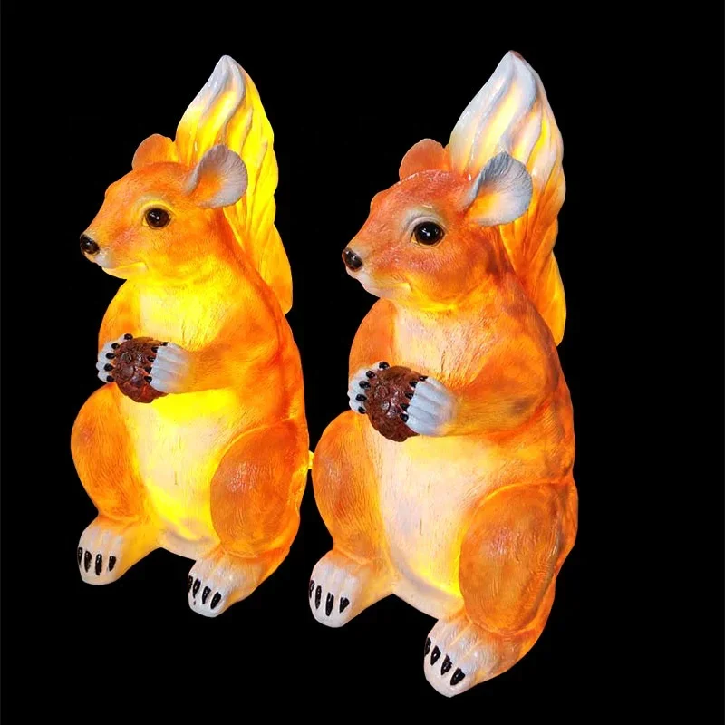 translucent fiberglass steel squirrel lamps elegant nature inspired decorations lighting up space with sparkle