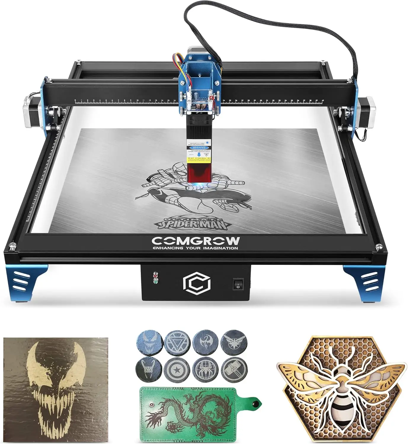 

Z1 Laser Engraver 10W Output Power, 24V Desktop Laser Cutter and Engraving Machine with Eye Protection Compressed Laser