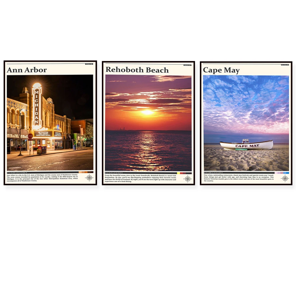 Cape May, Boston, Boise, Atlanta, Ann Arbor, Cannon Beach, Lewes, Cape Cod, Bre…