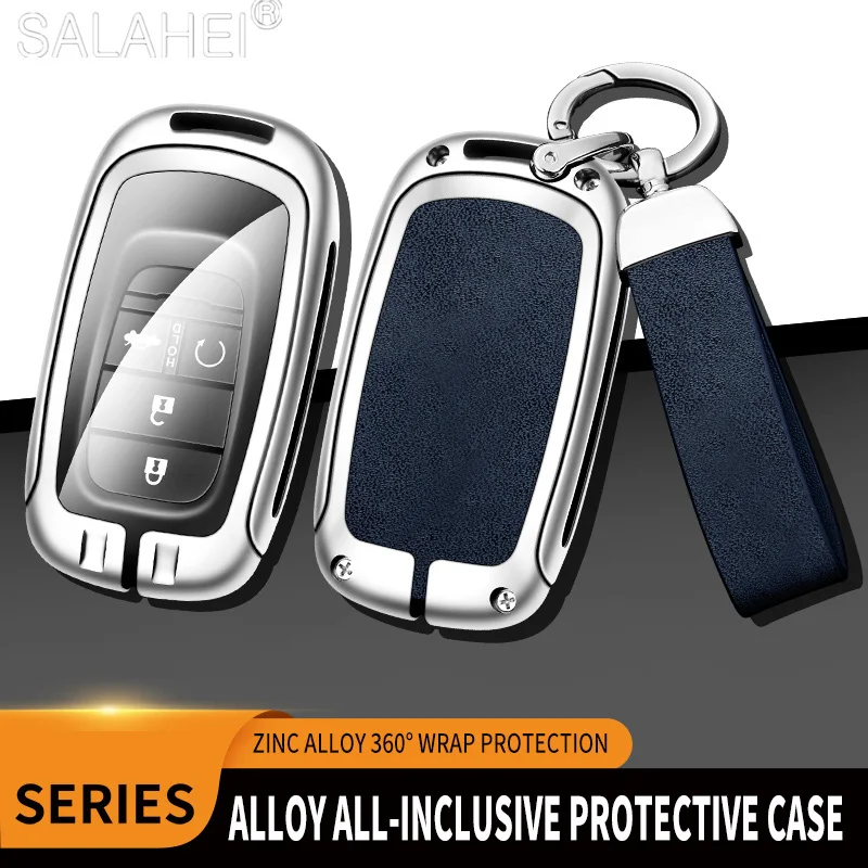 

Zinc Alloy Car Key Case Cover Leather Protect Shell Keyring For Honda Civic Accord Fit CR-V HR-V XR-V Jazz City Odyssey Passport