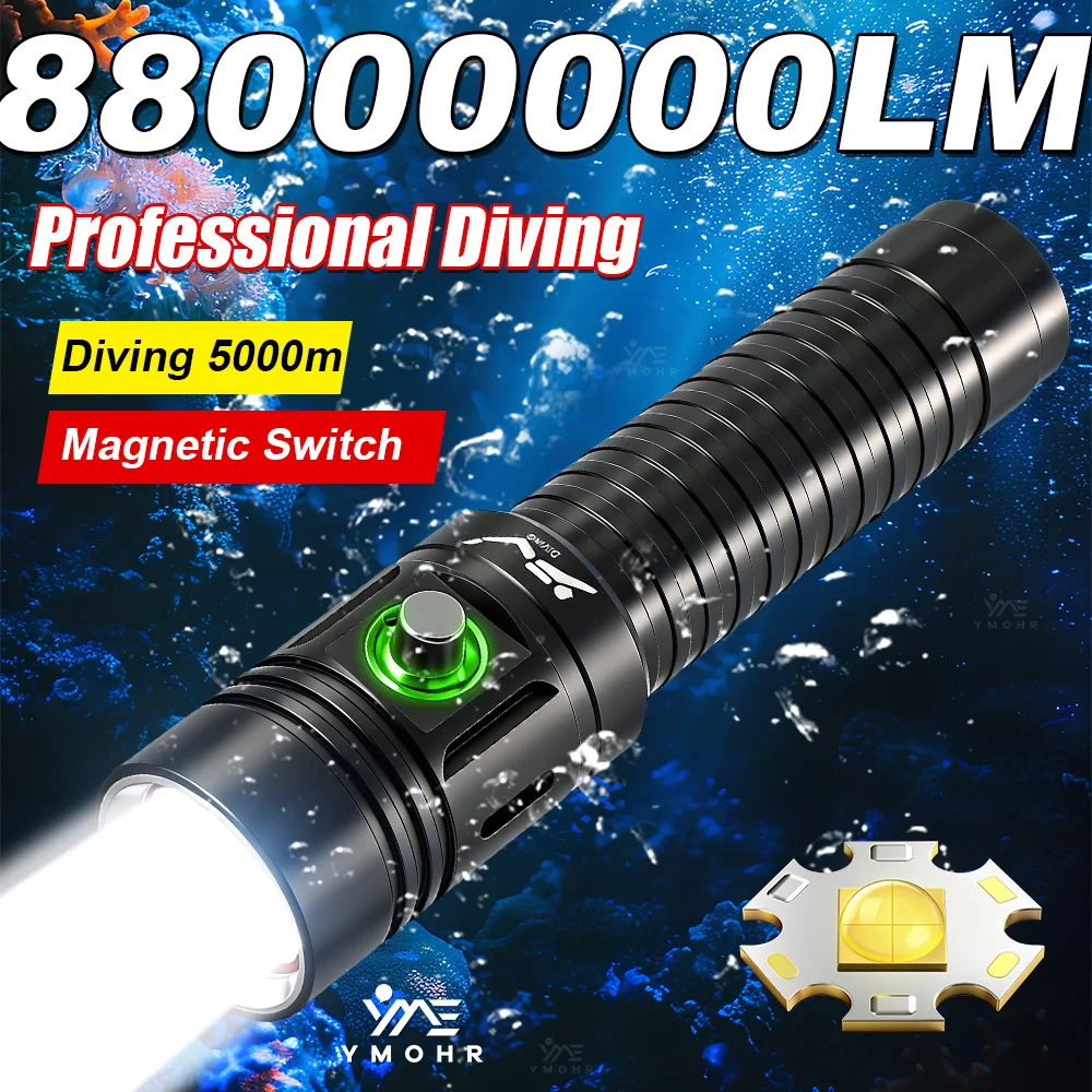 Underwater Flashlight - 2026 880000000LM 가장 강력한 다이빙 토치