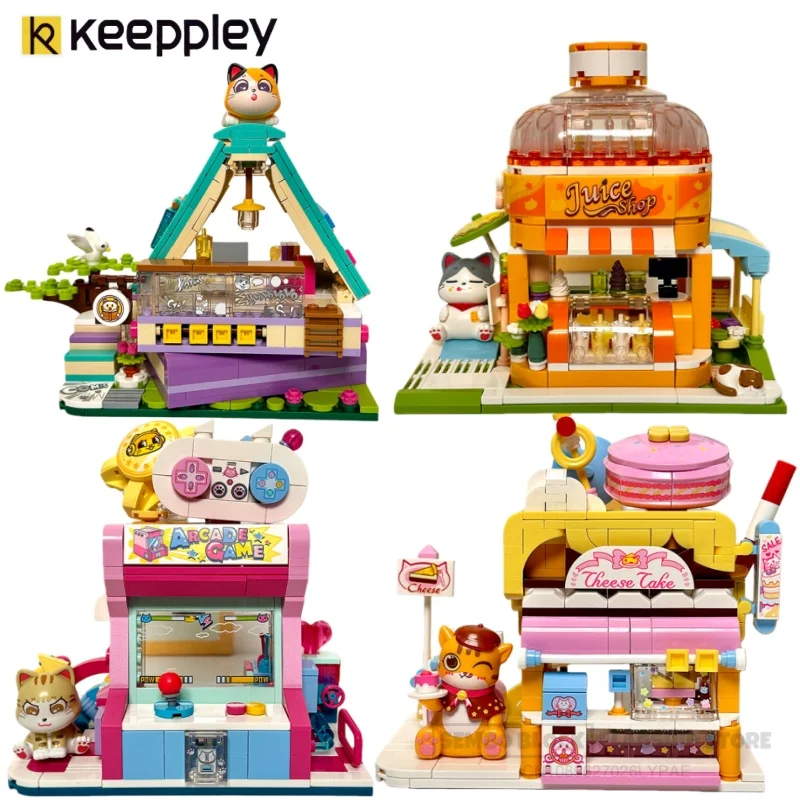 

Милый толстый кот, строительные блоки для сборки, кавайная игрушка, аниме-модель, украшение для рабочего стола, подарок для детей на праздник