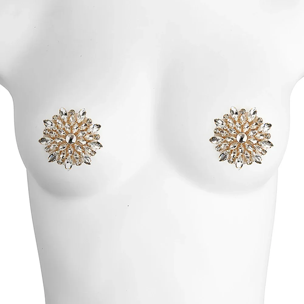 Fashion Rhinestone Nipple Cover Reusable Sexy Women 1 pair Nipple Pasties Breast Pad Silicone Self Adhesive Nipple Accessories
