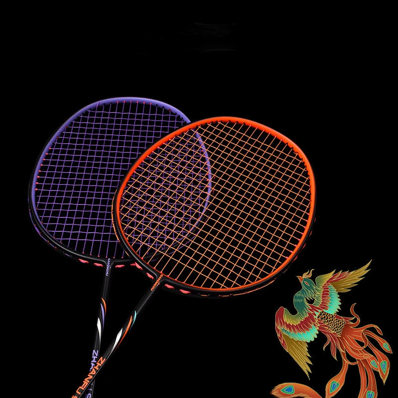 

Full Carbon Durable Badminton Racket, Ultralight High Pounds, Offensive and Defensive, Single Badminton Gear