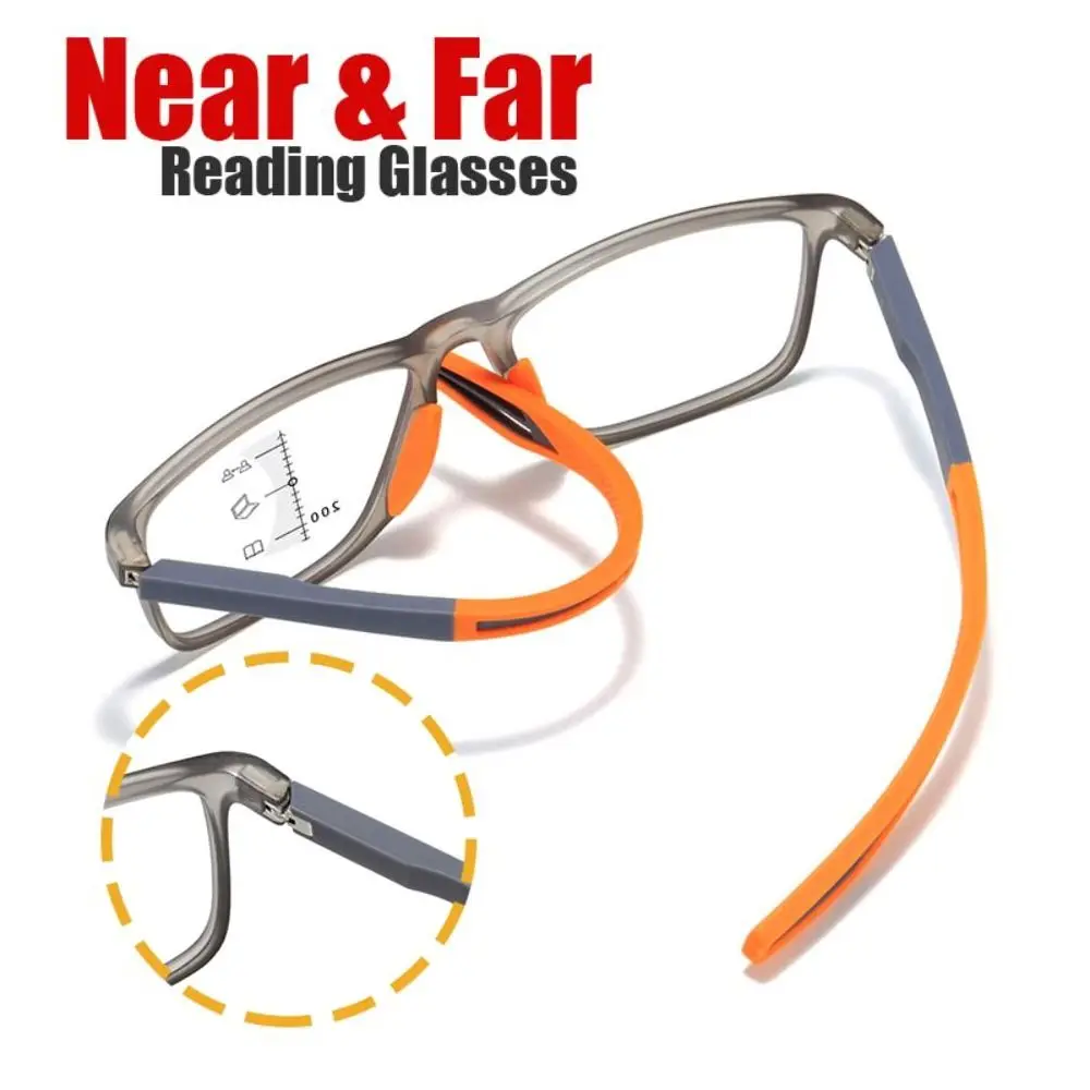 Blaulichtfilternde Anti-Blaulicht-Lesebrille Multifokaler Augenschutz Eckige Brillenfassung TR90 Ultraleicht – Detail 3