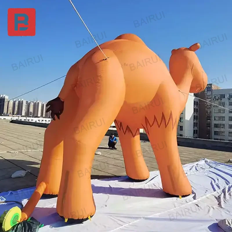 Giant inflatable camel desert animal customize logo pattern waterproof oxford cloth material advertising prop