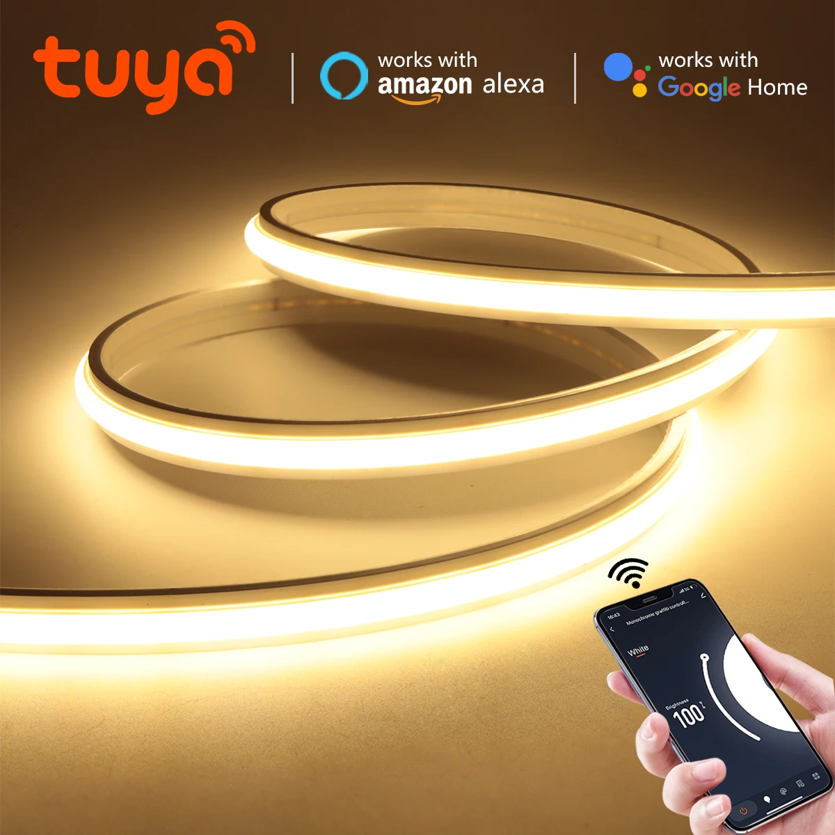 �y�Z�[�����zTuya Smart Life WiFi�����Ή�COB LED���C�g�X�g���b�v 24V �\���b�h�l�I�����ȔS���h���e�[�v Alexa Echo Google Home�Ή�