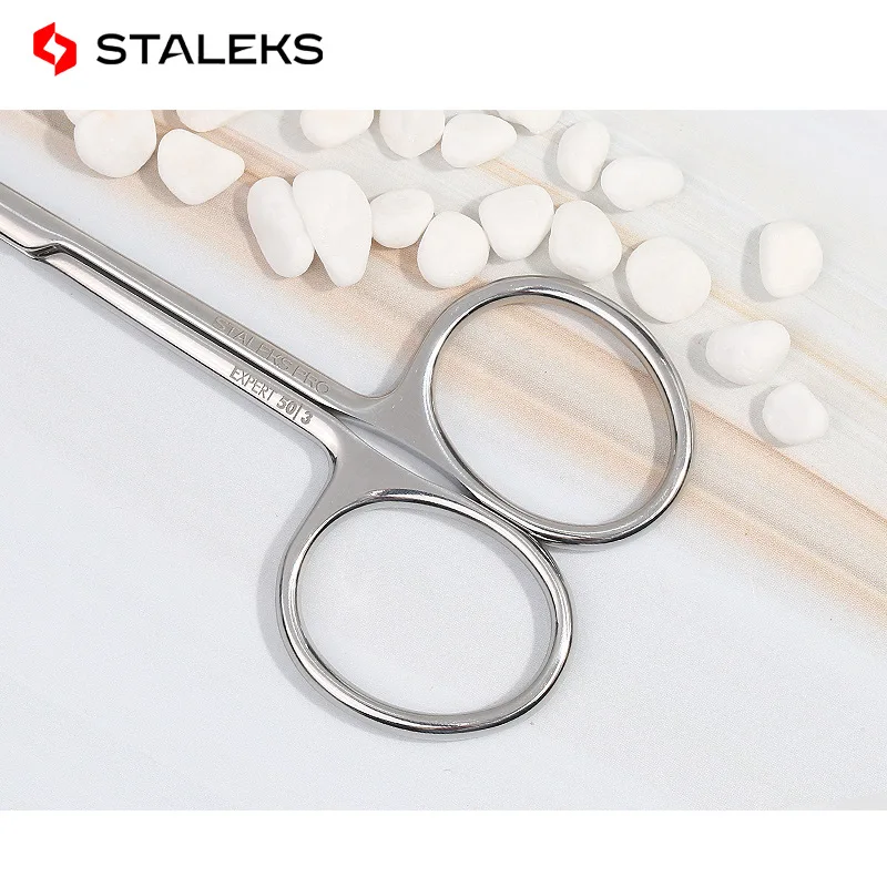 STALEKS – ciseaux à sourcils et à bouche courbe de haute qualité, coupe-poils, exfoliants, outils de soins des ongles, SE-50-3