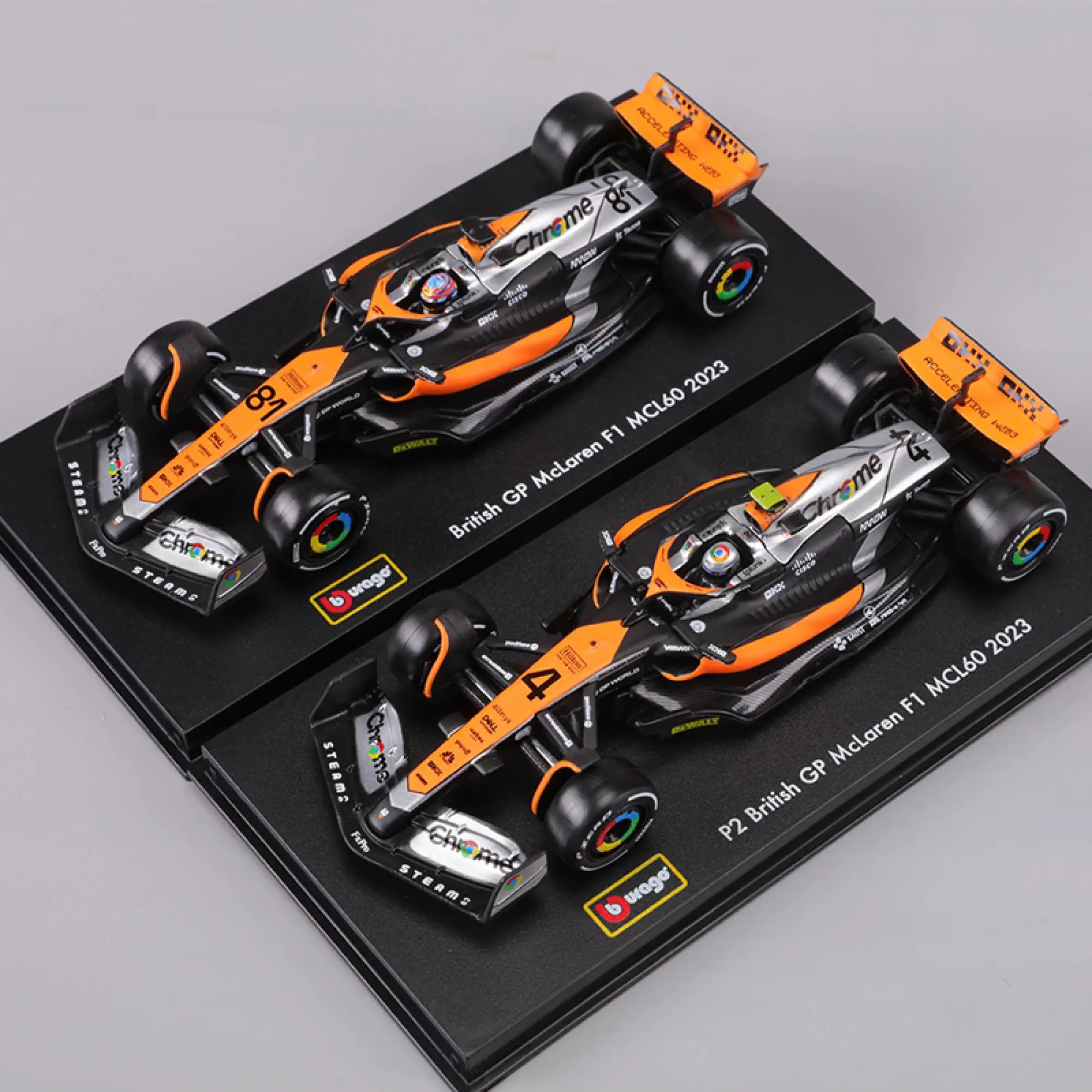 Bburago 1:43 2023 MCL60 F1 Equation Racing 4 Lando Norris 81 Oscar Piastri Alloy Model Car Collectible Toys Birthday Gifts