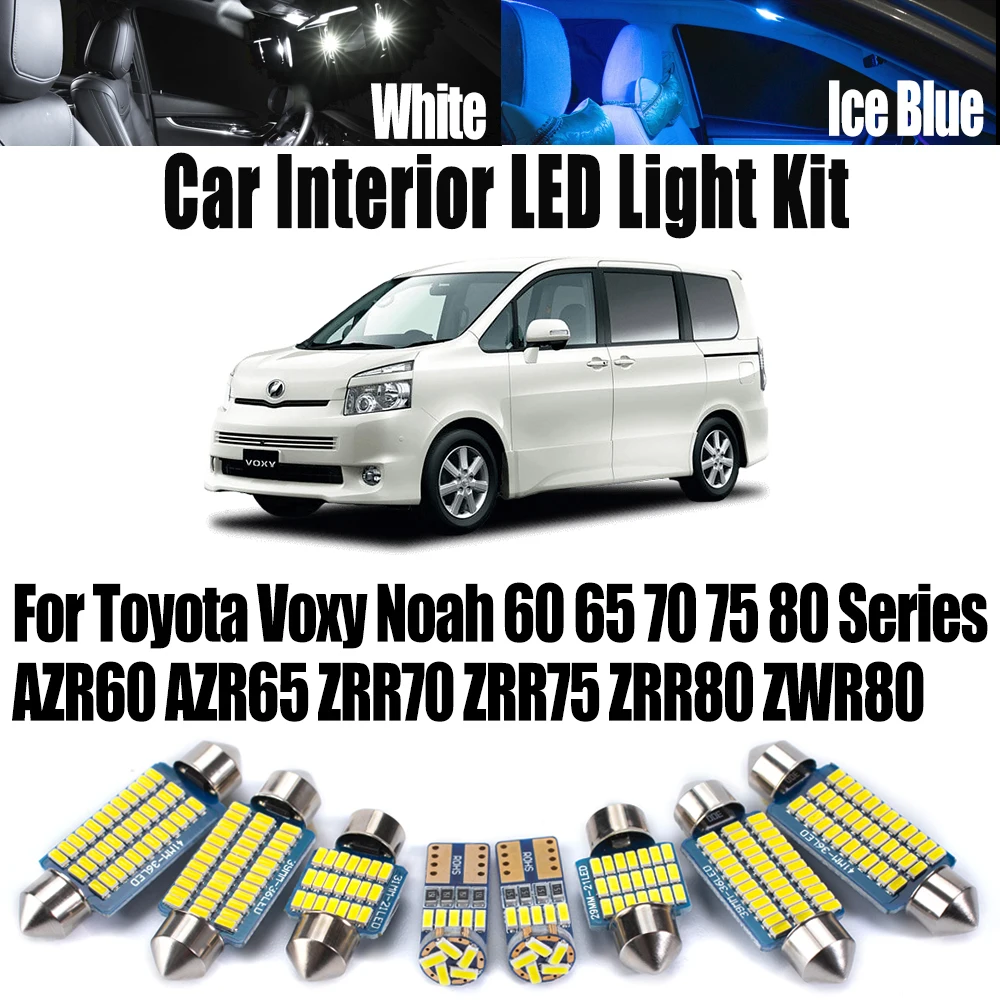 For Toyota Voxy Noah 60 65 70 75 80 Series AZR60 AZR65 ZRR70 ZRR75 ZRR80 ZWR80 Accessories LED Interior Ceiling Trunk Light Kit