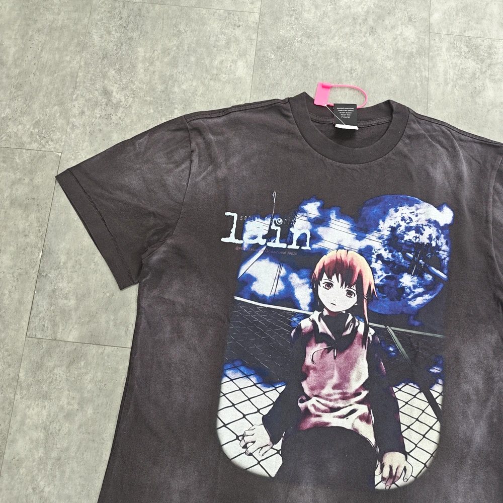 Yao Fashion Saint OF Michael 25SS Retro Casual Graphics Print Oversize Tee Tops Loose Vintage Y2k T