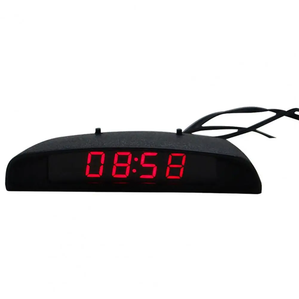 Practical Electronic Clock  3-in-1 Function Sturdy Car Thermometer  LED Car Digital Clock