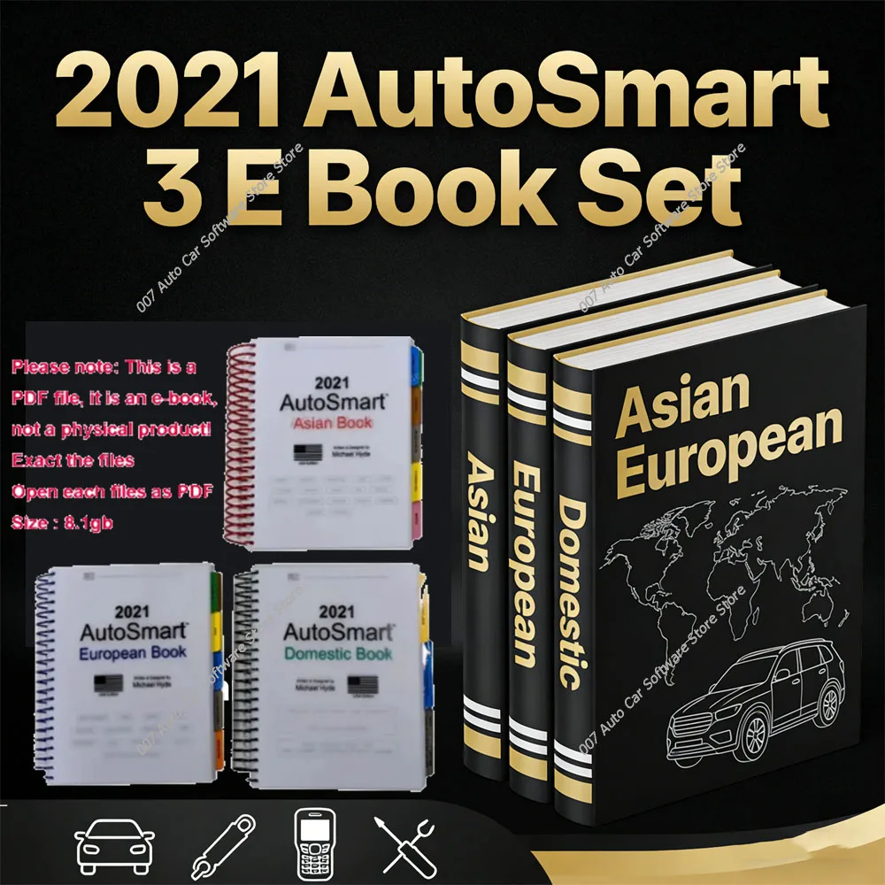 2021 AutoSmart 3 E Book Set Automotive Locksmithing Programming by Michael Hyde for Asian European & Domestic Car Keys