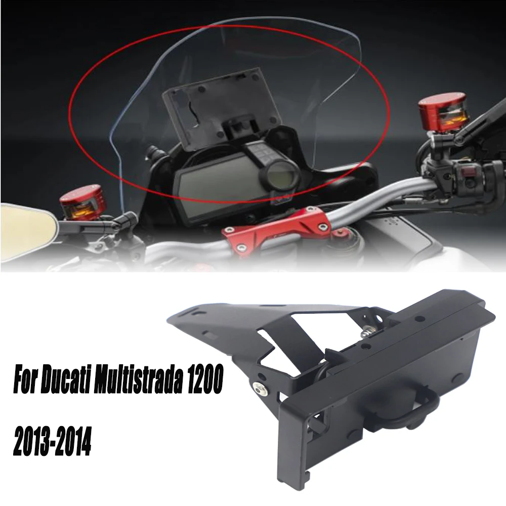 

Motorcycle 2013 2014 For Ducati Multistrada 1200 GPS Phone Holder Stand Bracket USB Charger GPS Moto