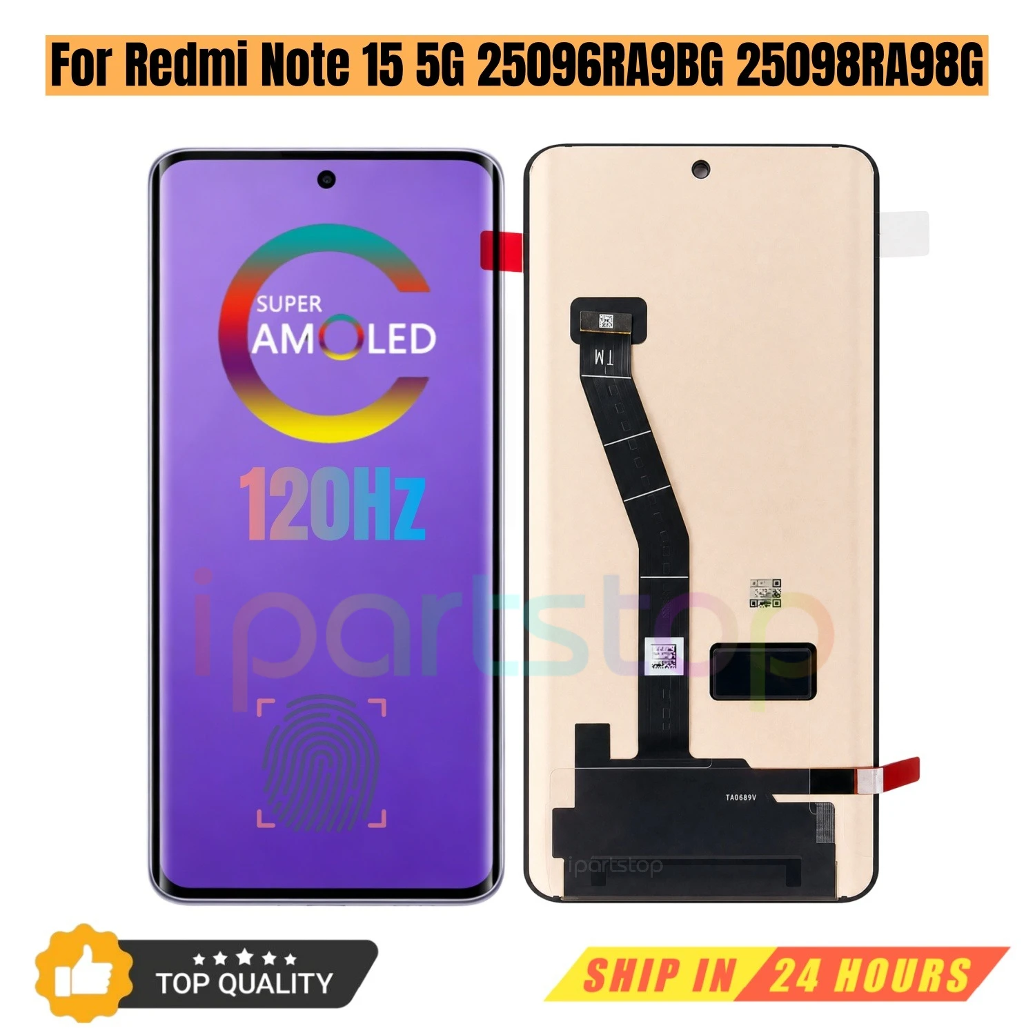 iparts-replacement-display-for-xiaomi-redmi-note-15-5g-25096ra9bg-25098ra98g-120hz-amoled-touch-screen-with-frame-assembly-oem