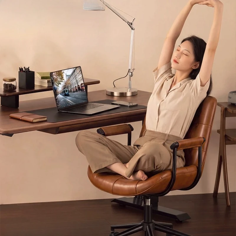 Cadeira de escritório ergonómica, leve e confortável, com encosto, ideal para o ambiente de trabalho, design moderno e luxuoso, perfeita para o escrit