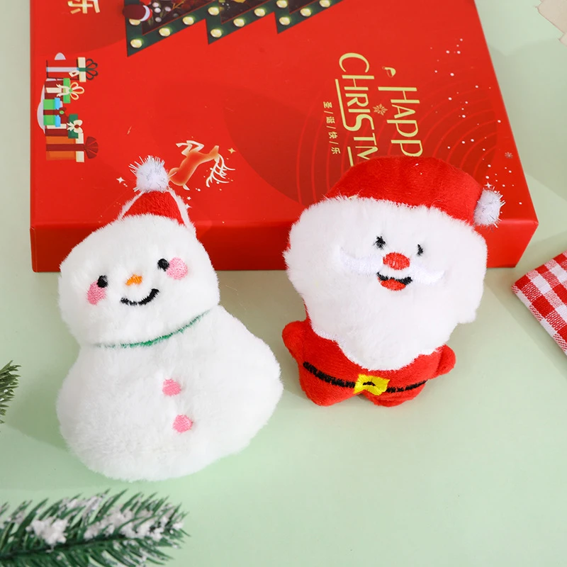 Desenhos animados do Natal Plush Keychain, Santa, boneco de neve, alces, árvore de Natal, boneca recheada, pingente, chaveiro do carro, mochila, decoração do saco