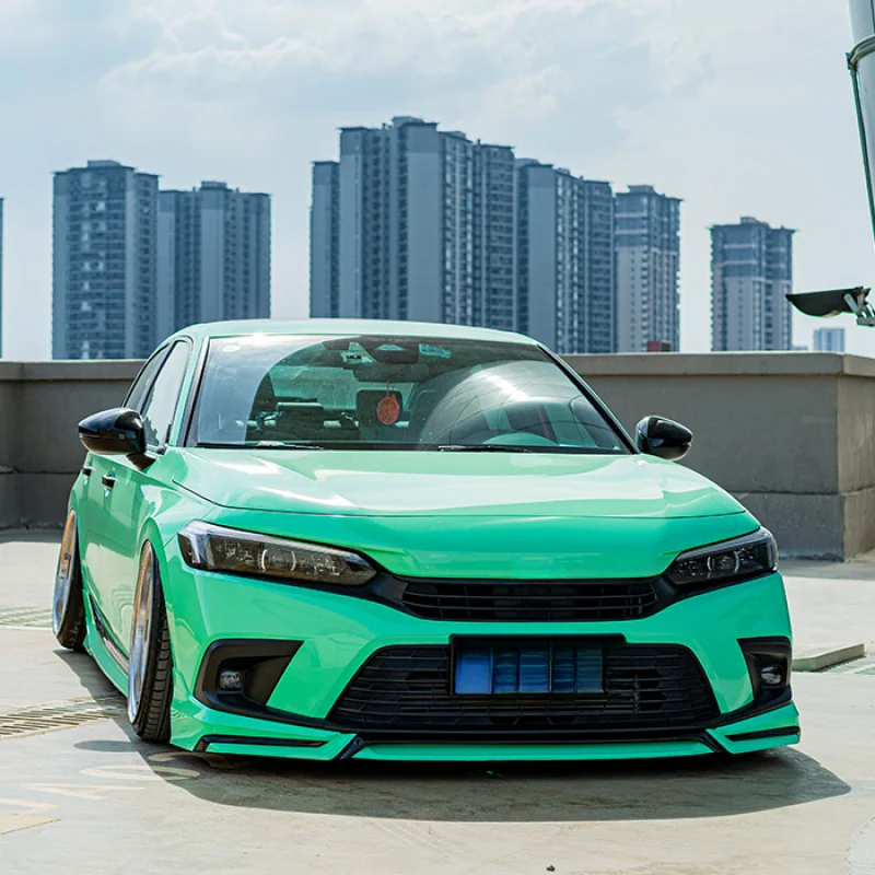 Yofer V1/V3 Style Unpainted Primer PP Front Lip Splitter KitSedan/Hatchback/Si, 3/4-Piece Sp