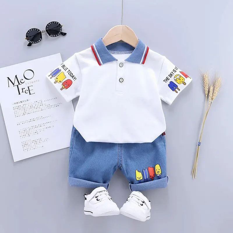 Baby Jungen Kleidungsset T-Shirt+Shorts Kinder Sommer Outfit Set Niedliches Cartoon Baby Jungen Outfit Set Kleinkind T-Shirt Hose – Detail 10