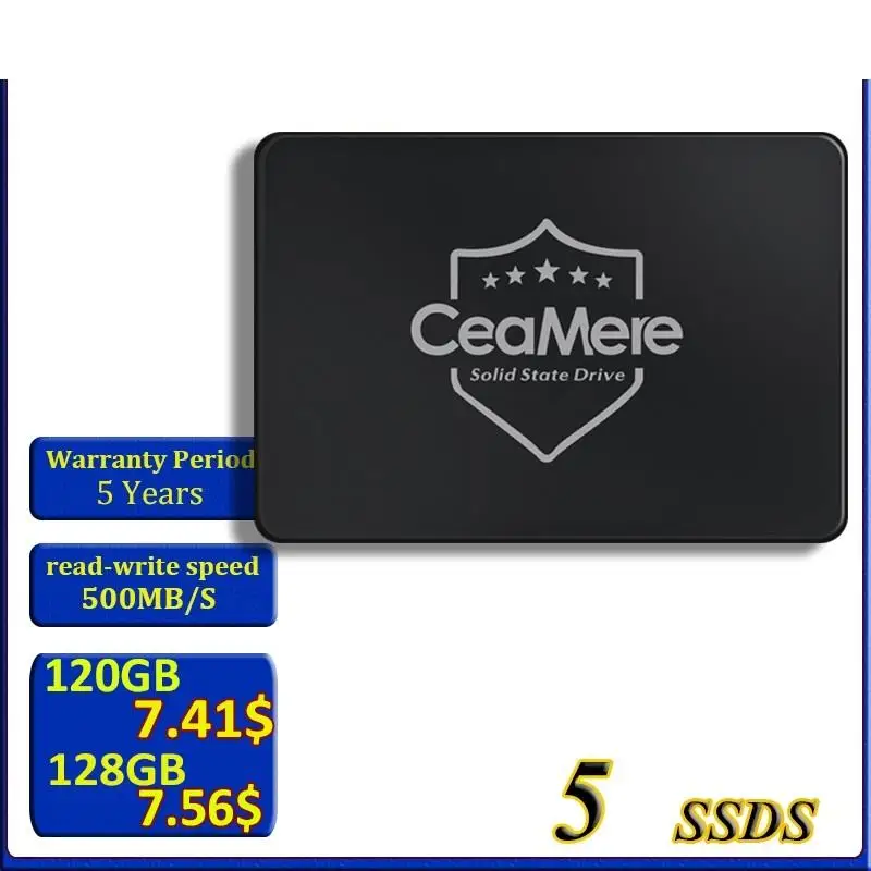 Top 5PCS SSD Custom Internal Solid State Drive 120GB 240GB 480GB 960GB 2.5 Inch SSDs SATA IIIHard Disk for Laptop Desktop