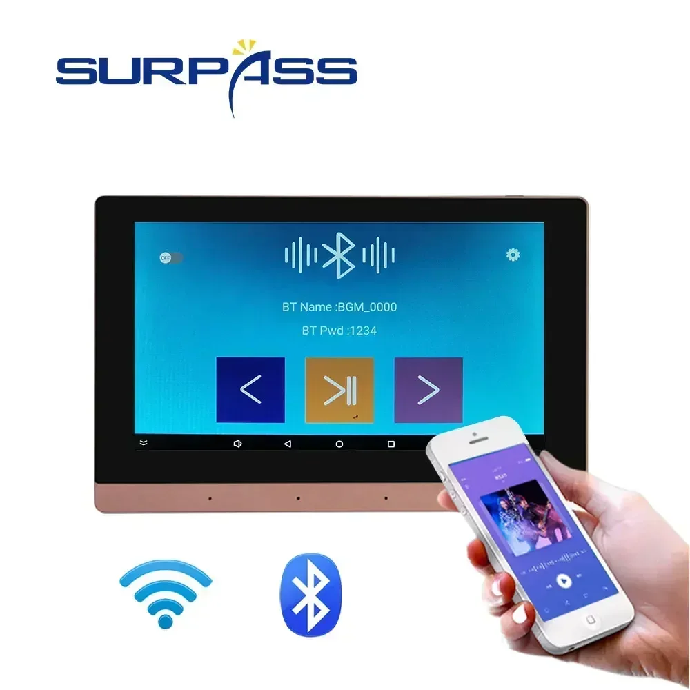 7inch WiFi In Wall Amplifier Touch Screen Android Amplifier Audio Amp Home Background Music System Residential Environment Sound