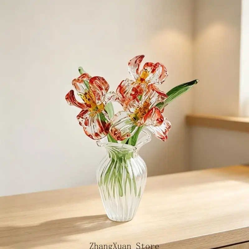 Glasimitationen von Blumen in zeitgenössischen Vasen für die Tischdekoration 3XUF – Detail 3