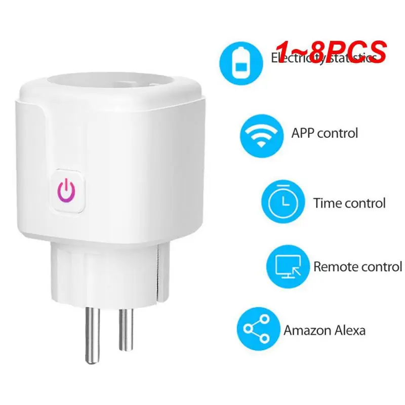 

1~8PCS Smart WiFi Plug Adaptor 16A Remote Voice Control Power Monitor Socket Outlet Timing Function work with Alexa Home